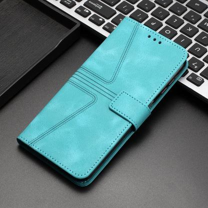 For iPhone 16 Triangle Solid Color Leather Phone Case(Green) by buy2fix