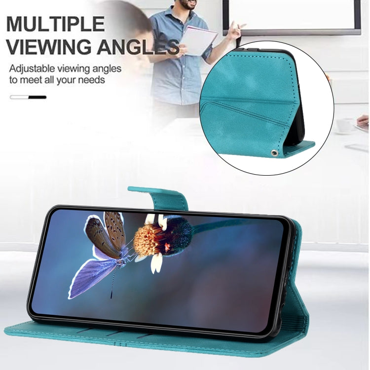 For iPhone 16 Triangle Solid Color Leather Phone Case(Green) by buy2fix