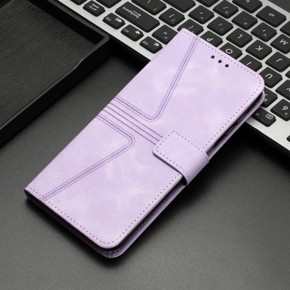 For iPhone 16 Triangle Solid Color Leather Phone Case(Purple) by buy2fix