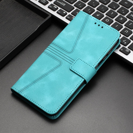 For Samsung Galaxy S24 Ultra 5G Triangle Solid Color Leather Phone Case(Green) by buy2fix