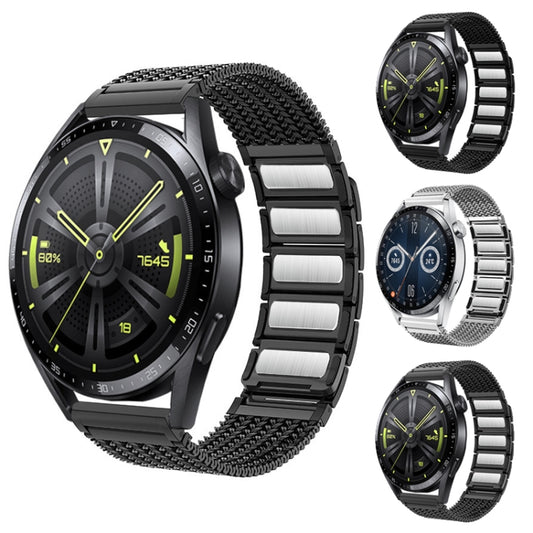 For Huawei Watch 4 / 4 Pro 22mm Magnetic Clasp Braided Chain Stainless Steel Watch Band(Titanium Gray) by buy2fix