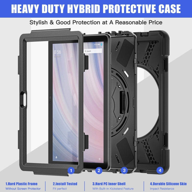 For Amazon Kindle Fire HD10 2023 Silicone Hybrid PC Full Body Tablet Case(Black) - Amazon by buy2fix | Online Shopping UK | buy2fix