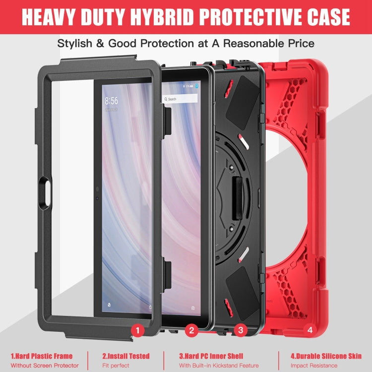 For Amazon Kindle Fire HD10 2023 Silicone Hybrid PC Full Body Tablet Case(Red) - Amazon by buy2fix | Online Shopping UK | buy2fix