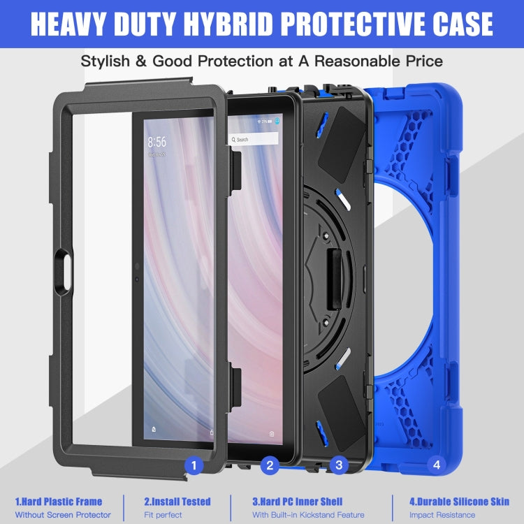 For Amazon Kindle Fire HD10 2023 Silicone Hybrid PC Full Body Tablet Case(Blue) - Amazon by buy2fix | Online Shopping UK | buy2fix