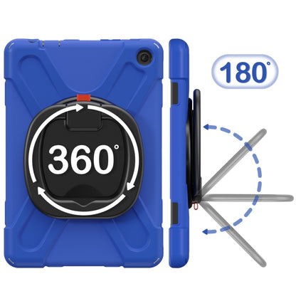 For Amazon Kindle Fire HD10 2023 Silicone Hybrid PC Tablet Case with Holder & Shoulder Strap(Blue) - Amazon by buy2fix | Online Shopping UK | buy2fix