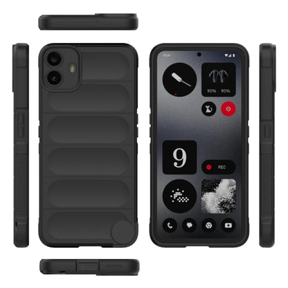 For Nothing CMF Phone 1 Magic Shield TPU + Flannel Phone Case(Black) - More Brand by buy2fix | Online Shopping UK | buy2fix