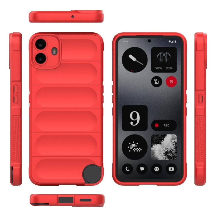 For Nothing CMF Phone 1 Magic Shield TPU + Flannel Phone Case(Red) - Nothing Cases by buy2fix | Online Shopping UK | buy2fix