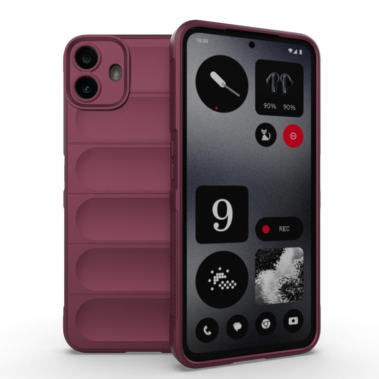 For Nothing CMF Phone 1 Magic Shield TPU + Flannel Phone Case(Wine Red) - Nothing Cases by buy2fix | Online Shopping UK | buy2fix