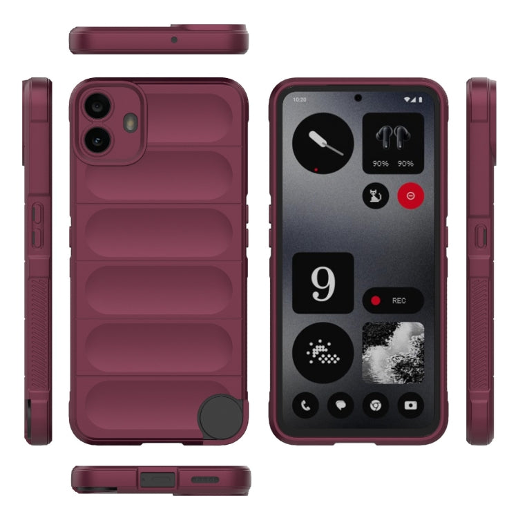 For Nothing CMF Phone 1 Magic Shield TPU + Flannel Phone Case(Wine Red) - Nothing Cases by buy2fix | Online Shopping UK | buy2fix