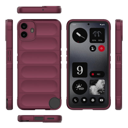 For Nothing CMF Phone 1 Magic Shield TPU + Flannel Phone Case(Wine Red) - Nothing Cases by buy2fix | Online Shopping UK | buy2fix