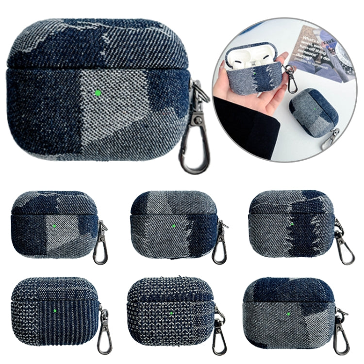 For AirPods 3 Stitching Denim Cloth Bluetooth Earphone Protective Case(Grid) by buy2fix