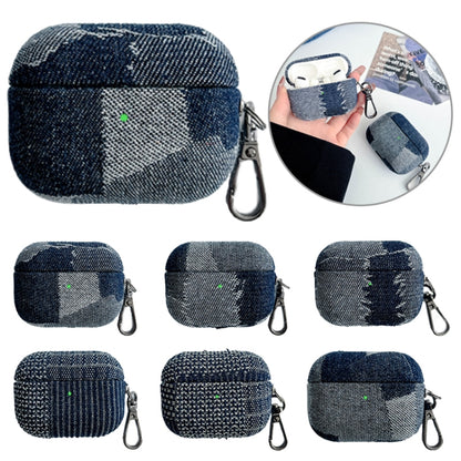 For AirPods 3 Stitching Denim Cloth Bluetooth Earphone Protective Case(Grid) by buy2fix