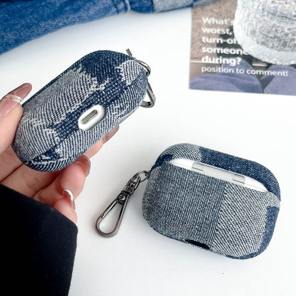 For AirPods 3 Stitching Denim Cloth Bluetooth Earphone Protective Case(Grid) by buy2fix