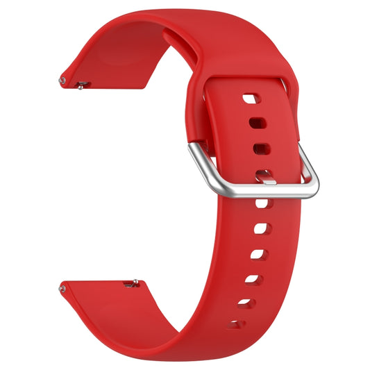 For CMF Watch Pro D395 / Watch Pro 2 22mm Solid Color Silver Buckle Silicone Watch Band, Size:L(Red) by buy2fix