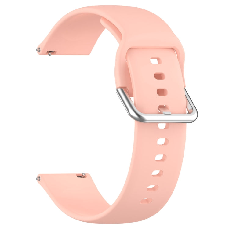 For CMF Watch Pro D395 22mm Solid Color Silver Buckle Silicone Watch Band, Size:L(Light Pink) - Watch Bands by buy2fix | Online Shopping UK | buy2fix