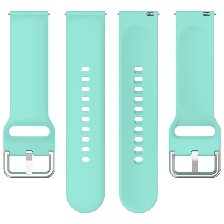 For CMF Watch Pro D395 22mm Solid Color Silver Buckle Silicone Watch Band, Size:L(Teal) - Watch Bands by buy2fix | Online Shopping UK | buy2fix