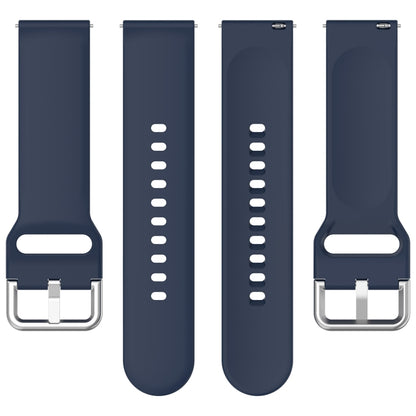 For CMF Watch Pro D395 22mm Solid Color Silver Buckle Silicone Watch Band, Size:L(Midnight Blue) - Watch Bands by buy2fix | Online Shopping UK | buy2fix