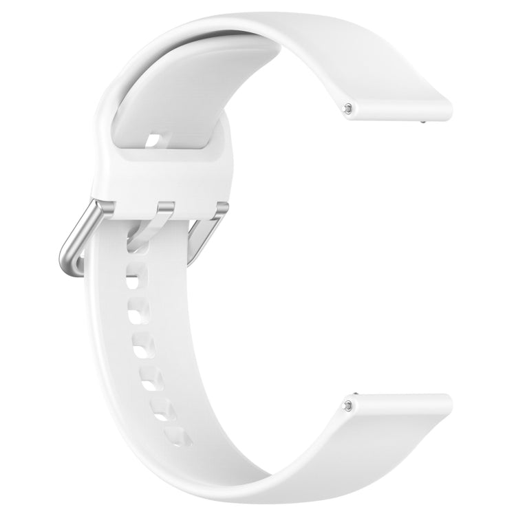 For CMF Watch Pro D395 22mm Solid Color Silver Buckle Silicone Watch Band, Size:S(White) - Watch Bands by buy2fix | Online Shopping UK | buy2fix