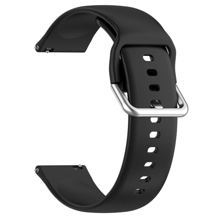 For CMF Watch Pro D395 22mm Solid Color Silver Buckle Silicone Watch Band, Size:S(Black) - Watch Bands by buy2fix | Online Shopping UK | buy2fix