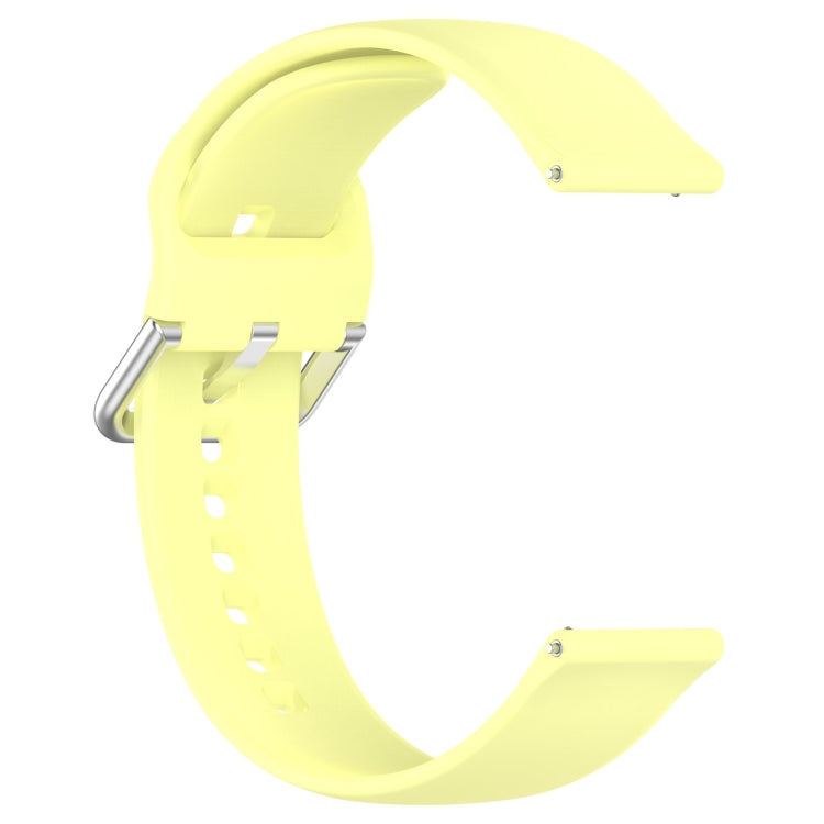 For CMF Watch Pro D395 22mm Solid Color Silver Buckle Silicone Watch Band, Size:S(Yellow) - Watch Bands by buy2fix | Online Shopping UK | buy2fix