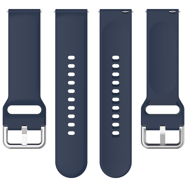 For CMF Watch Pro D395 22mm Solid Color Silver Buckle Silicone Watch Band, Size:S(Midnight Blue) - Watch Bands by buy2fix | Online Shopping UK | buy2fix