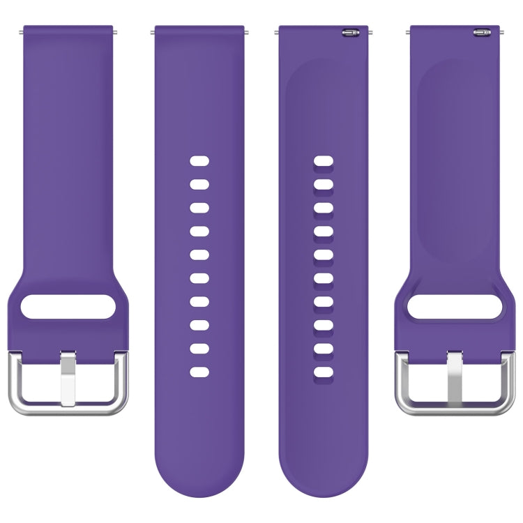 For CMF Watch Pro D395 22mm Solid Color Silver Buckle Silicone Watch Band, Size:S(Purple) - Watch Bands by buy2fix | Online Shopping UK | buy2fix