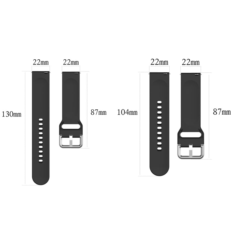 For CMF Watch Pro D395 22mm Solid Color Silver Buckle Silicone Watch Band, Size:S(Black) - Watch Bands by buy2fix | Online Shopping UK | buy2fix