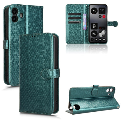 For Nothing CMF Phone 1 Honeycomb Dot Texture Leather Phone Case(Green) - Nothing Cases by buy2fix | Online Shopping UK | buy2fix