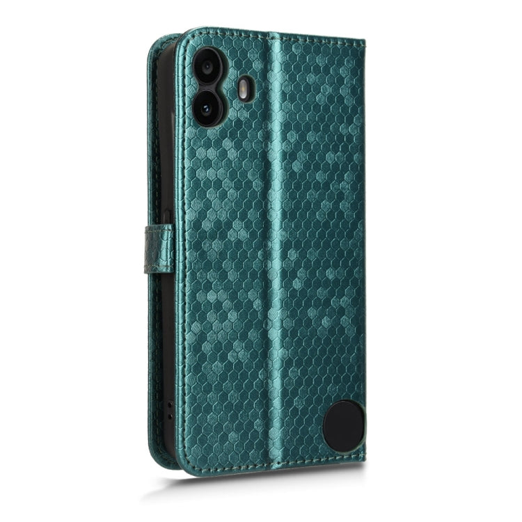 For Nothing CMF Phone 1 Honeycomb Dot Texture Leather Phone Case(Green) - Nothing Cases by buy2fix | Online Shopping UK | buy2fix