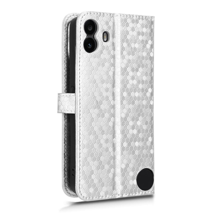 For Nothing CMF Phone 1 Honeycomb Dot Texture Leather Phone Case(Silver) - Nothing Cases by buy2fix | Online Shopping UK | buy2fix