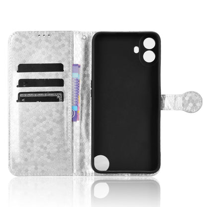 For Nothing CMF Phone 1 Honeycomb Dot Texture Leather Phone Case(Silver) - Nothing Cases by buy2fix | Online Shopping UK | buy2fix