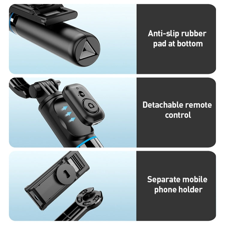 ZGA S01 Bluetooth Remote Control Detachable Tripod Selfie Stick(Black) - Selfie Sticks by ZGA | Online Shopping UK | buy2fix