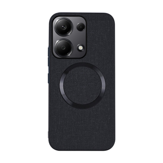 For Xiaomi Redmi Note 13 Pro 4G CD Magsafe Magnetic Cloth Texture Phone Case(Black) - Note 13 Pro Cases by buy2fix | Online Shopping UK | buy2fix