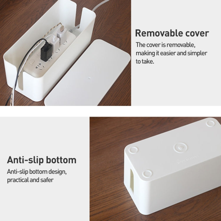 Wire Organizer Storage Box Power Strip Socket Junction Box, Size:Small(White) - Storage Boxes by buy2fix | Online Shopping UK | buy2fix