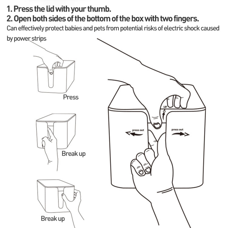 Wire Organizer Storage Box Power Strip Socket Junction Box, Size:Small(White) - Storage Boxes by buy2fix | Online Shopping UK | buy2fix