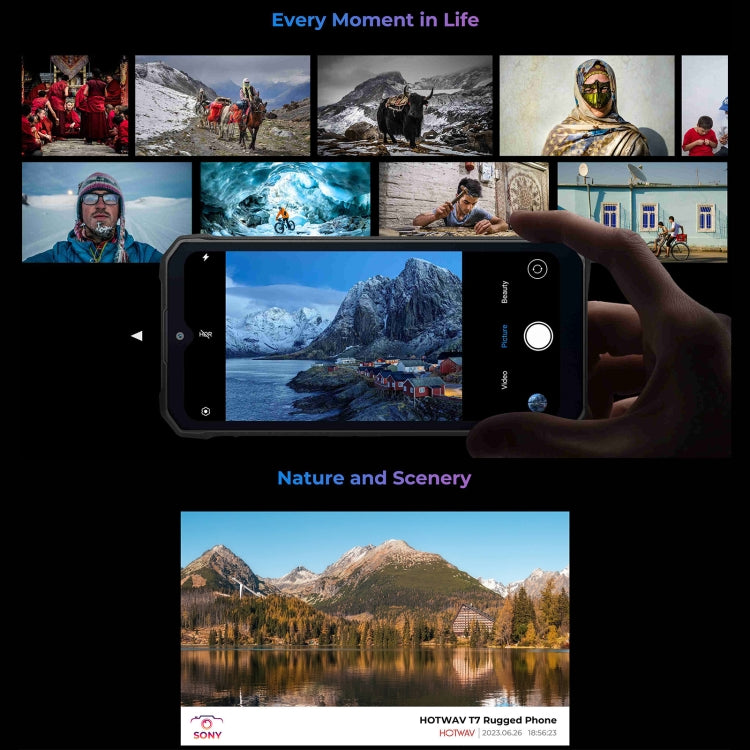 [HK Warehouse] HOTWAV T7 Rugged Phone, 4GB+128GB, 6280mAh, 6.52 inch Android 13 MT8788 Octa Core, Network: 4G, OTG(All Black) - Other by HOTWAV | Online Shopping UK | buy2fix