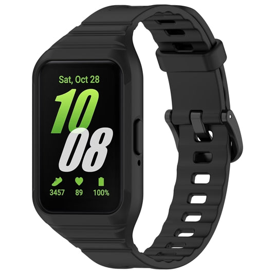 For Samsung Galaxy Fit 3 Solid Color Integrated TPU Watch Band(Black) - Watch Bands by buy2fix | Online Shopping UK | buy2fix