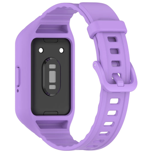 For Samsung Galaxy Fit 3 Solid Color Integrated TPU Watch Band(Purple) by buy2fix