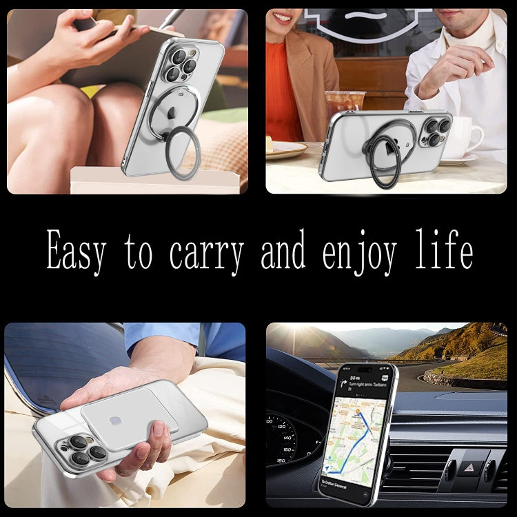 For iPhone 13 Electroplating MagSafe 360 Degree Rotation Holder Shockproof Phone Case(Dark Green) by buy2fix