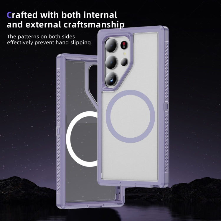 For Samsung Galaxy S24+ 5G Guard Magsafe Magnetic Frosted Phone Case(Light Purple) - Galaxy S24+ 5G Cases by buy2fix | Online Shopping UK | buy2fix