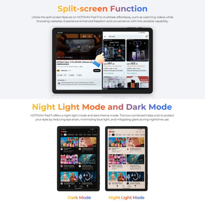[HK Warehouse] HOTWAV Pad 11 4G LTE Tablet PC, 6GB+256GB, 11 inch Android 13, Unisoc T606 Octa Core, Global Version with Google Play, EU Plug(Black) - Other by HOTWAV | Online Shopping UK | buy2fix