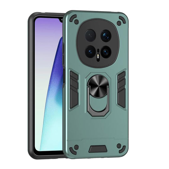 For Honor Magic8 Pro Shockproof Metal Ring Holder Phone Case(Green)