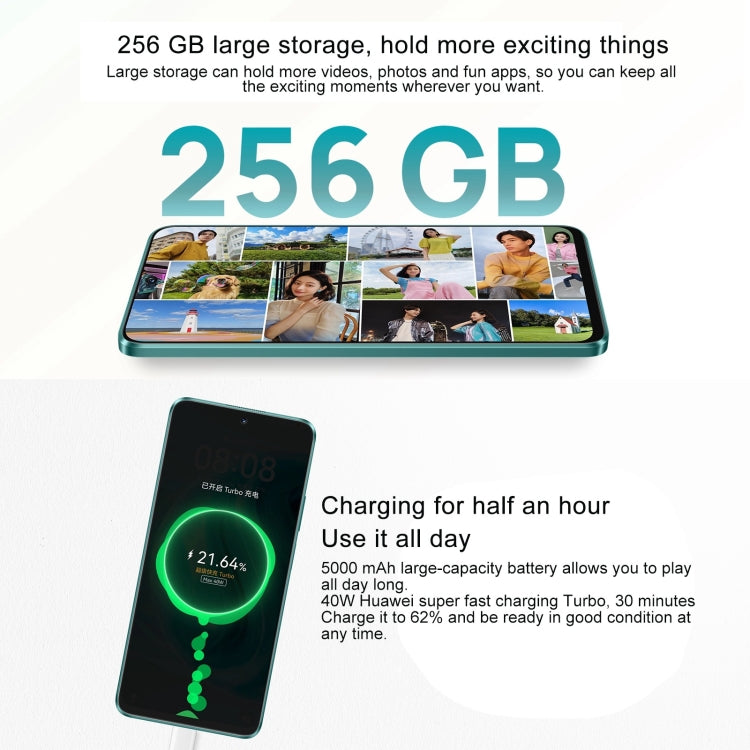 Hi Enjoy 70 Pro 5G, 8GB+256GB, Side Fingerprint Identification, 6.7 inch HarmonyOS 4.0 Dimensity 700 Octa Core 2.2GHz, Network: 5G, OTG, Not Support Google Play(Green) - Huawei Mate & P by Huawei | Online Shopping UK | buy2fix