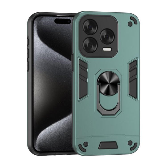 For ZTE Blade V70 Vita Shockproof Metal Ring Holder Phone Case(Green)