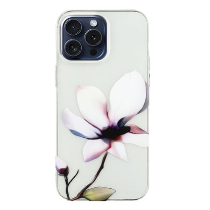 For iPhone 16 Pro Max Colorful Painting Pattern TPU Phone Case(White Flowers) - iPhone 16 Pro Max Cases by buy2fix | Online Shopping UK | buy2fix