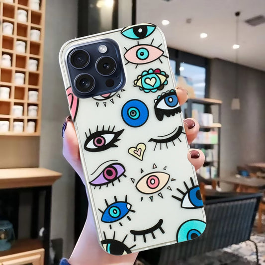 For iPhone 16 Pro Max Colorful Painting Pattern TPU Phone Case(Eye Monster) by buy2fix