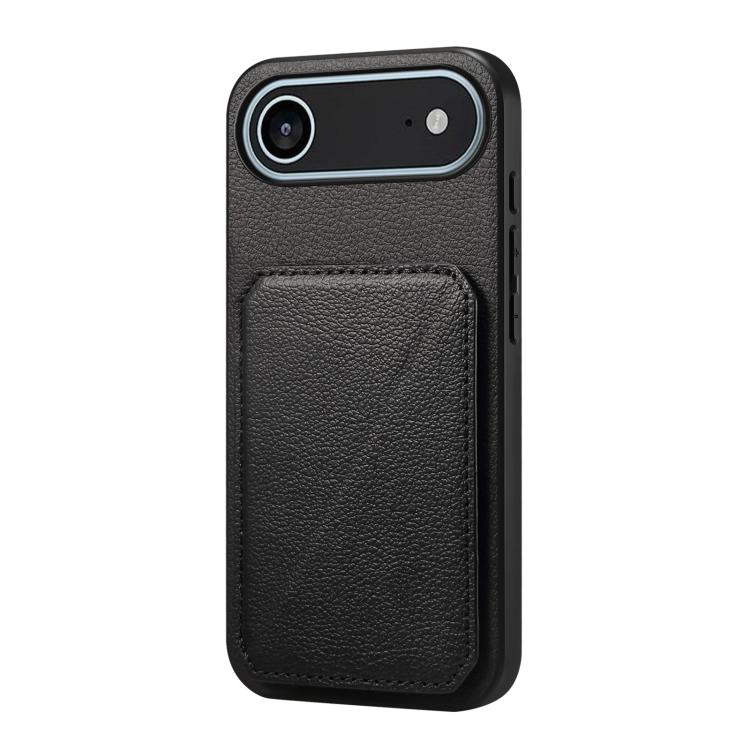For iPhone Air D04 Calf Texture Dual Card Slot Holder Phone Case(Black) - iPhone Air Cases by buy2fix | Online Shopping UK | buy2fix