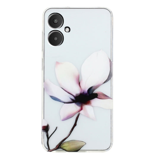For Xiaomi Redmi 13C 4G Colorful Painting Pattern TPU Phone Case(White Flowers) by buy2fix