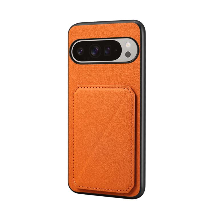 For Google Pixel 10 Pro XL D04 Calf Texture Dual Card Slot Holder Phone Case(Orange) - Google Cases by buy2fix | Online Shopping UK | buy2fix