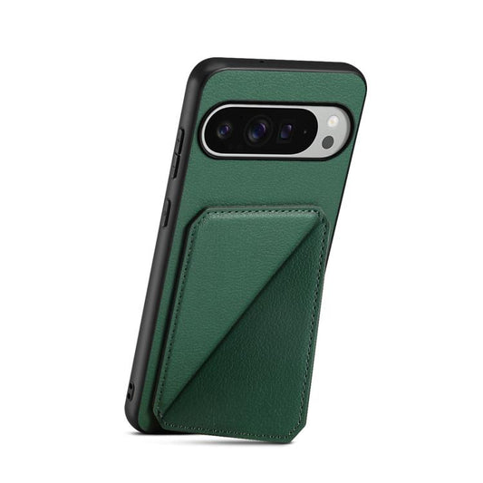 For Google Pixel 10 Pro XL D04 Calf Texture Dual Card Slot Holder Phone Case(Green) - Google Cases by buy2fix | Online Shopping UK | buy2fix